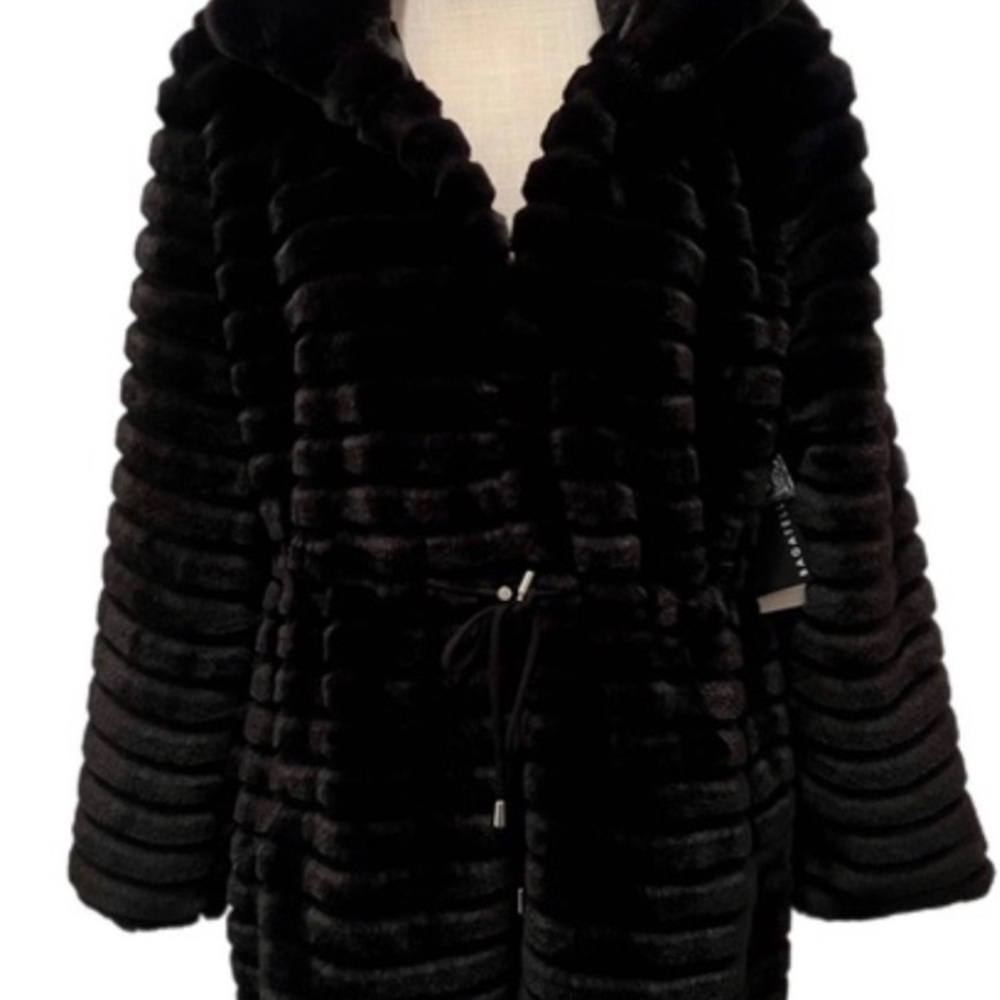 Bagatelle Faux Fur Coat M Black NWT
